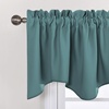 NICETOWN Blackout Kitchen Valances for Windo 18 Inch Length Rod Pocket(Greyish Blue)