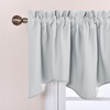 NICETOWN Blackout Kitchen Valances for Windo 18 Inch Length Rod Pocket(Greyish White)