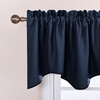 NICETOWN Blackout Kitchen Valances for Windo 18 Inch Length Rod Pocket(Navy)