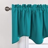 NICETOWN Blackout Kitchen Valances for Windo 18 Inch Length Rod Pocket(Peacock Teal)