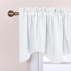 NICETOWN Blackout Kitchen Valances for Windo 18 Inch Length Rod Pocket(Pure White)
