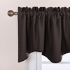 NICETOWN Blackout Kitchen Valances for Windo 18 Inch Length Rod Pocket(Toffee Brown)