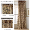 NICETOWN Blue Floral Curtains for Bedroom & Living Room, Linen Blend Drapes with Vintage Peony, Privacy & Light Filtering Inspired by British Museum’s Blue & White Porcelain, W52 x L84 in, 2 Panels(Terracotta Ink)