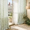 NICETOWN Blue Floral Curtains for Bedroom & Living Room, Linen Blend Drapes with Vintage Peony, Privacy & Light Filtering Inspired by British Museum’s Blue & White Porcelain, W52 x L84 in, 2 Panels(Green)