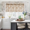 NICETOWN Blue Floral Curtains for Bedroom & Living Room, Linen Blend Drapes with Vintage Peony, Privacy & Light Filtering Inspired by British Museum’s Blue & White Porcelain, W52 x L84 in, 2 Panels(Yellow Brown)