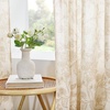 NICETOWN Blue Floral Curtains for Bedroom & Living Room, Linen Blend Drapes with Vintage Peony, Privacy & Light Filtering Inspired by British Museum’s Blue & White Porcelain, W52 x L84 in, 2 Panels(Yellow Oak)