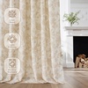 NICETOWN Blue Floral Curtains for Bedroom & Living Room, Linen Blend Drapes with Vintage Peony, Privacy & Light Filtering Inspired by British Museum’s Blue & White Porcelain, W52 x L84 in, 2 Panels(Yellow Oak)