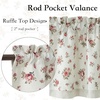 NICETOWN Blue Floral Curtains for Bedroom & Living Room, Linen Blend Drapes with Vintage Peony, Privacy & Light Filtering Inspired by British Museum’s Blue & White Porcelain, W52 x L84 in, 2 Panels(Pink)