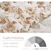 NICETOWN Blue Floral Curtains for Bedroom & Living Room, Linen Blend Drapes with Vintage Peony, Privacy & Light Filtering Inspired by British Museum’s Blue & White Porcelain, W52 x L84 in, 2 Panels(Yellow Brown)