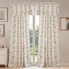 NICETOWN Blue Floral Curtains for Bedroom & Living Room, Linen Blend Drapes with Vintage Peony, Privacy & Light Filtering Inspired by British Museum’s Blue & White Porcelain, W52 x L84 in, 2 Panels(Pink)