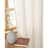 NICETOWN Boho Curtains with Navy Blue Trim 84″ Long 2 Panels(Cream With Ivory White Embroidery)
