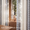 NICETOWN Boho Curtains with Navy Blue Trim 84″ Long 2 Panels(Cream With Navy Blue Embroidery)