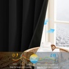 NICETOWN Boho Floral Curtains 100% Blackout for Living Room Bedroom 96 Inches Long Vintage Flower Drapes Thermal Insulated Soundproof Mid Century Botanica Grommet Window Treatment, 52″ W, 2 Panels(Black)