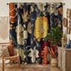 NICETOWN Boho Floral Curtains 100% Blackout for Living Room Bedroom 96 Inches Long Vintage Flower Drapes Thermal Insulated Soundproof Mid Century Botanica Grommet Window Treatment, 52″ W, 2 Panels(Boho Floral Navy Blue)
