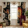 NICETOWN Boho Floral Curtains 100% Blackout for Living Room Bedroom 96 Inches Long Vintage Flower Drapes Thermal Insulated Soundproof Mid Century Botanica Grommet Window Treatment, 52″ W, 2 Panels(Boho Floral Black)