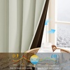 NICETOWN Boho Floral Curtains 100% Blackout for Living Room Bedroom 96 Inches Long Vintage Flower Drapes Thermal Insulated Soundproof Mid Century Botanica Grommet Window Treatment, 52″ W, 2 Panels(Light Beige)