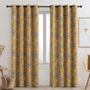 NICETOWN Boho Floral Curtains 100% Blackout for Living Room Bedroom 96 Inches Long Vintage Flower Drapes Thermal Insulated Soundproof Mid Century Botanica Grommet Window Treatment, 52″ W, 2 Panels(Floral Oak Brown)