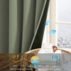 NICETOWN Boho Floral Curtains 100% Blackout for Living Room Bedroom 96 Inches Long Vintage Flower Drapes Thermal Insulated Soundproof Mid Century Botanica Grommet Window Treatment, 52″ W, 2 Panels(Dark Mallard)