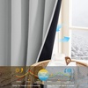 NICETOWN Boho Floral Curtains 100% Blackout for Living Room Bedroom 96 Inches Long Vintage Flower Drapes Thermal Insulated Soundproof Mid Century Botanica Grommet Window Treatment, 52″ W, 2 Panels(Sliver Grey)