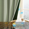 NICETOWN Boho Floral Curtains 100% Blackout for Living Room Bedroom 96 Inches Long Vintage Flower Drapes Thermal Insulated Soundproof Mid Century Botanica Grommet Window Treatment, 52″ W, 2 Panels(Olive Green)