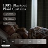 NICETOWN Buffalo Plaid Full Blackout Linen Curtain Panels 84 Inches(Diagonal Check | Moss Green)