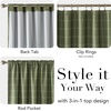 NICETOWN Buffalo Plaid Full Blackout Linen Curtain Panels 84 Inches(Diagonal Check | Moss Green)