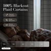 NICETOWN Buffalo Plaid Full Blackout Linen Curtain Panels 84 Inches(Diagonal Check | White)