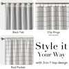 NICETOWN Buffalo Plaid Full Blackout Linen Curtain Panels 84 Inches(Diagonal Check | White)