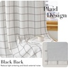 NICETOWN Buffalo Plaid Full Blackout Linen Curtain Panels 84 Inches(Diagonal Check | White)