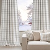 NICETOWN Buffalo Plaid Full Blackout Linen Curtain Panels 84 Inches(Diagonal Check | White)