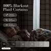 NICETOWN Buffalo Plaid Full Blackout Linen Curtain Panels 84 Inches(Grid Pattern | Light Greige)
