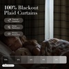 NICETOWN Buffalo Plaid Full Blackout Linen Curtain Panels 84 Inches(Grid Pattern | Linen)
