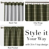 NICETOWN Buffalo Plaid Full Blackout Linen Curtain Panels 84 Inches(Grid Pattern | Moss Green)
