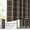 NICETOWN Buffalo Plaid Full Blackout Linen Curtain Panels 84 Inches(Grid Pattern | Taupe)