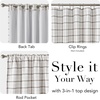 NICETOWN Buffalo Plaid Full Blackout Linen Curtain Panels 84 Inches(Grid Pattern | White)