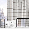 NICETOWN Buffalo Plaid Full Blackout Linen Curtain Panels 84 Inches(Grid Pattern | White)