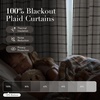 NICETOWN Buffalo Plaid Full Blackout Linen Curtain Panels 84 Inches(Grid Pattern | White)