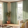 NICETOWN DIY Pinch Pleat Greige 100% Blackout Linen Curtains 96 inches Long, Back Tab/Rod Pocket/Hook Belt Heavyweight Window Treatments White Liner for Bedroom, 2 Panels, W52 x L96(Sage Green)