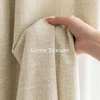 NICETOWN DIY Pinch Pleat Greige 100% Blackout Linen Curtains 96 inches Long, Back Tab/Rod Pocket/Hook Belt Heavyweight Window Treatments White Liner for Bedroom, 2 Panels, W52 x L96(Cream)