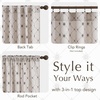 NICETOWN Farmhouse Geometric Curtains 96 inches Long, Natural Linen Semi Sheer (250GSM) Diamond Pattern Pocket & Back Tab Window Treatments Light Filtering for Living Room, W52 x L96, 2 Panels(Taupe)