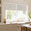 NICETOWN Farmhouse Geometric Curtains 96 inches Long, Natural Linen Semi Sheer (250GSM) Diamond Pattern Pocket & Back Tab Window Treatments Light Filtering for Living Room, W52 x L96, 2 Panels(Natural)