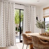 NICETOWN Farmhouse Geometric Curtains 96 inches Long, Natural Linen Semi Sheer (250GSM) Diamond Pattern Pocket & Back Tab Window Treatments Light Filtering for Living Room, W52 x L96, 2 Panels(Taupe)