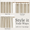 NICETOWN Natural Faux Linen Curtains 63 Inch Length 2 Panels, W55xL63(Beige)