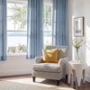 NICETOWN Natural Faux Linen Curtains 63 Inch Length 2 Panels, W55xL63(Dusty Blue)