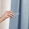 NICETOWN Natural Faux Linen Curtains 63 Inch Length 2 Panels, W55xL63(Dusty Blue)