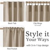 NICETOWN Natural Faux Linen Curtains 63 Inch Length 2 Panels, W55xL63(Khaki)