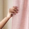 NICETOWN Natural Faux Linen Curtains 63 Inch Length 2 Panels, W55xL63(Pink)
