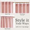 NICETOWN Natural Faux Linen Curtains 63 Inch Length 2 Panels, W55xL63(Pink)