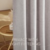NICETOWN Natural Faux Linen Curtains 63 Inch Length 2 Panels, W55xL63(Purple)