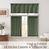 NICETOWN Natural Pinch Pleated Linen Kitchen Window Curtains(Forest Green)
